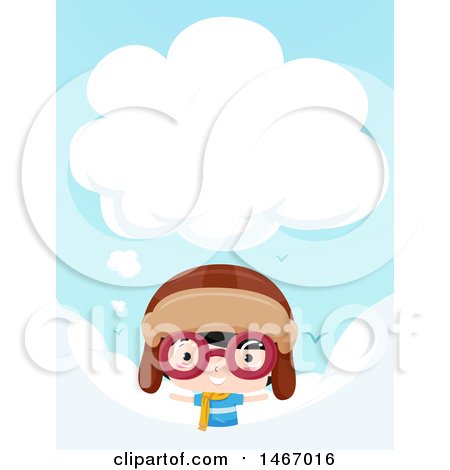 Clipart of a Cute Aviator Boy Thinking - Royalty Free Vector Illustration by BNP Design Studio