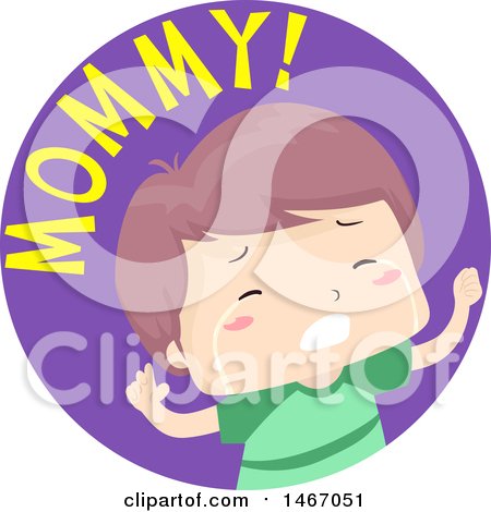 Clipart of a Boy with Mommy Text in a Circle - Royalty Free Vector Illustration by BNP Design Studio