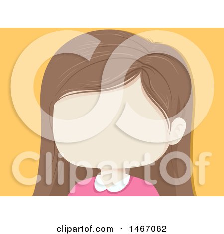 Clipart of a Faceless Girl over Yellow - Royalty Free Vector Illustration by BNP Design Studio