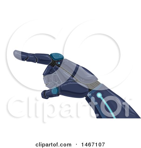 Clipart of a Robotic Hand Pointing - Royalty Free Vector Illustration by BNP Design Studio