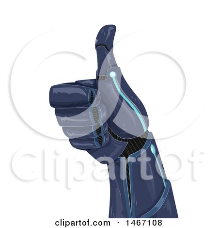 Clipart of a Robotic Hand Giving a Thumb up - Royalty Free Vector Illustration by BNP Design Studio