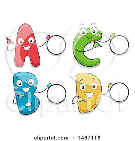 Clipart of Alphabet Letters with Multiple Choice Option Circles - Royalty Free Vector Illustration by BNP Design Studio