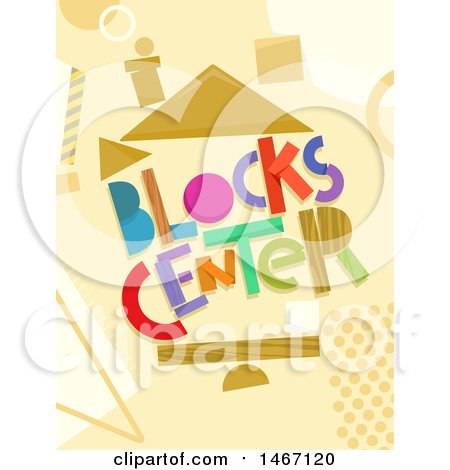Clipart of Blocks Center Text with Building Blocks - Royalty Free Vector Illustration by BNP Design Studio