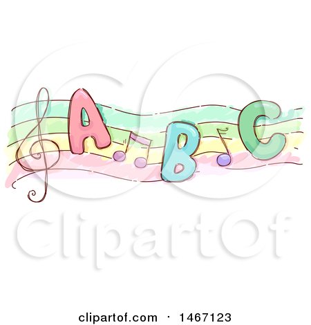 Clipart of a Music Scale with Abc - Royalty Free Vector Illustration by BNP Design Studio