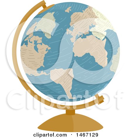 Clipart of a Desk Globe - Royalty Free Vector Illustration by BNP Design Studio