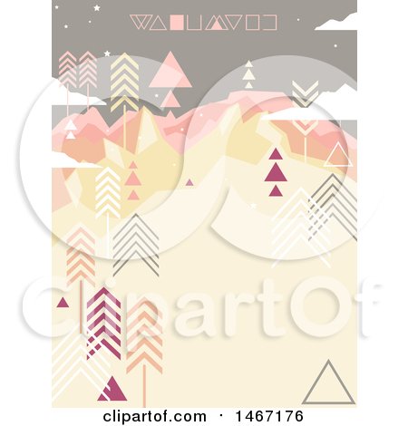 Clipart of a Geometric Landscape of Mountains - Royalty Free Vector Illustration by BNP Design Studio