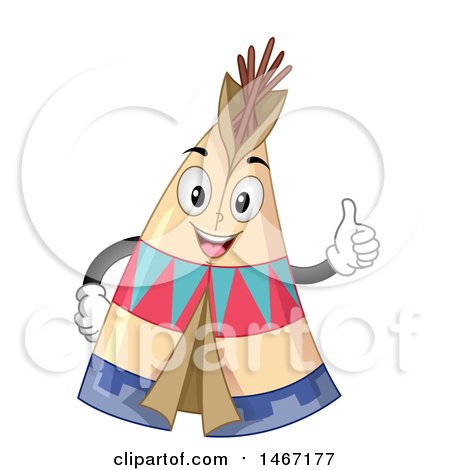 Clipart of a Happy Tipi Mascot Giving a Thumb up - Royalty Free Vector Illustration by BNP Design Studio