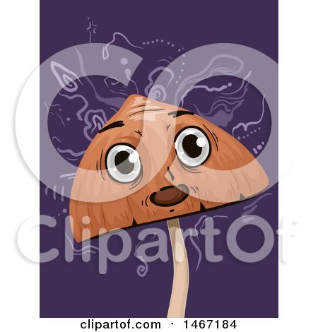 Clipart of a Psychedelic Mushroom Mascot Hallucinating - Royalty Free Vector Illustration by BNP Design Studio
