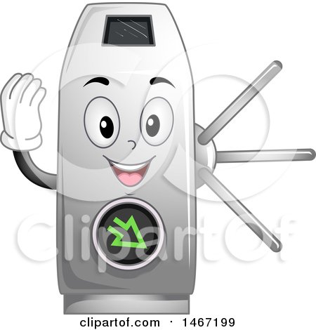 Clipart of a Turnstile Mascot Gesturing Go - Royalty Free Vector Illustration by BNP Design Studio