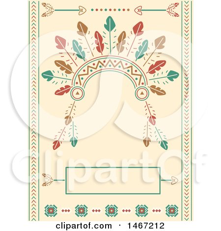 Clipart of a Native American Tribal Headdress Background - Royalty Free Vector Illustration by BNP Design Studio