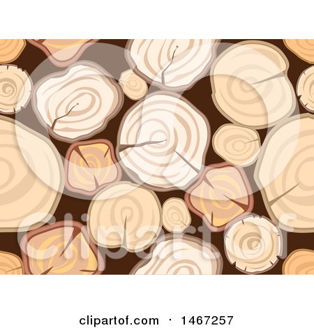 Clipart of a Seamless Background of Stacked Logs - Royalty Free Vector Illustration by BNP Design Studio
