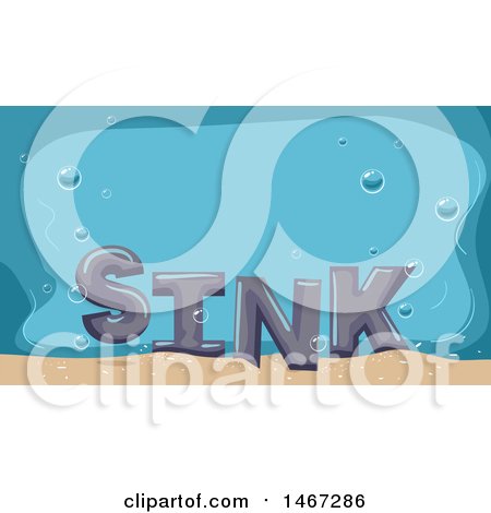 Clipart of the Word Sink at the Bottom of the Ocean - Royalty Free Vector Illustration by BNP Design Studio