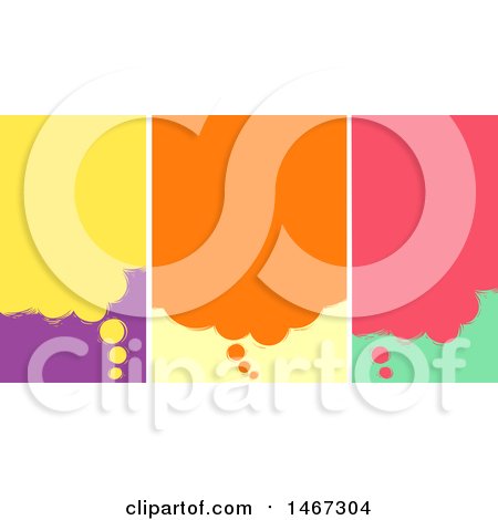 Clipart of Colorful Panels of Thought Balloons - Royalty Free Vector Illustration by BNP Design Studio