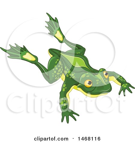 Clipart of a Cute Leaping Frog - Royalty Free Vector Illustration by Pushkin