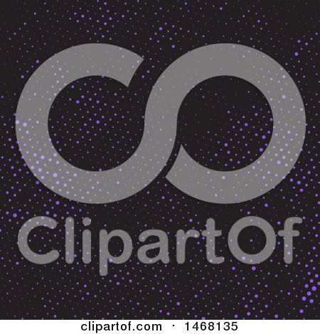 Clipart of a Background of Purple Halftone Dots on Black - Royalty Free Vector Illustration by KJ Pargeter