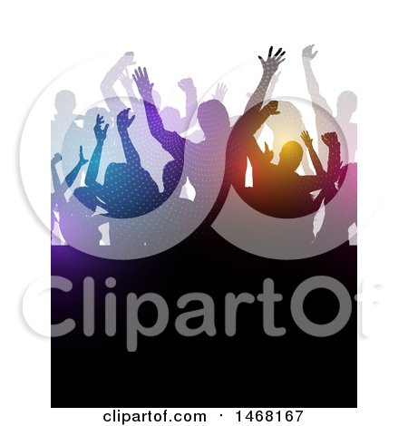 Clipart of a Silhouetted Group of Party People - Royalty Free Vector Illustration by KJ Pargeter
