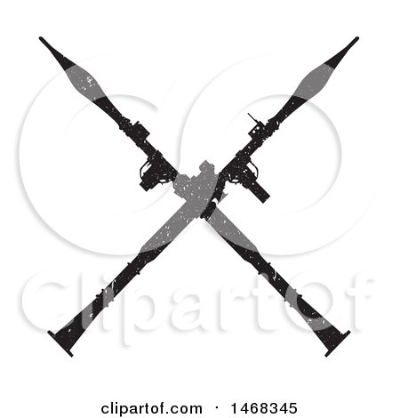 Clipart of a Distressed Crossed Rifle Design - Royalty Free Vector Illustration by BestVector