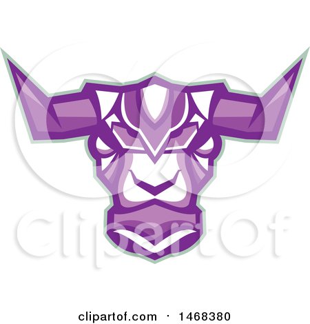 Clipart of a Purple Robotic Yak Head - Royalty Free Vector Illustration by patrimonio