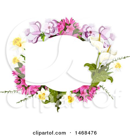 Clipart of a Floral Wedding Frame - Royalty Free Vector Illustration by Vector Tradition SM