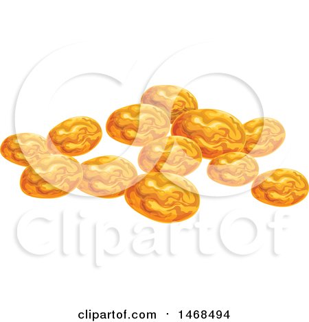 Clipart of Painted Styled Dried Raisins - Royalty Free Vector Illustration by Vector Tradition SM
