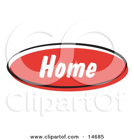 Red Home Internet Website Button Clipart Illustration by Andy Nortnik