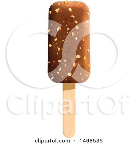 Clipart of a Chocolate and Nut Popsicle - Royalty Free Vector Illustration by Vector Tradition SM