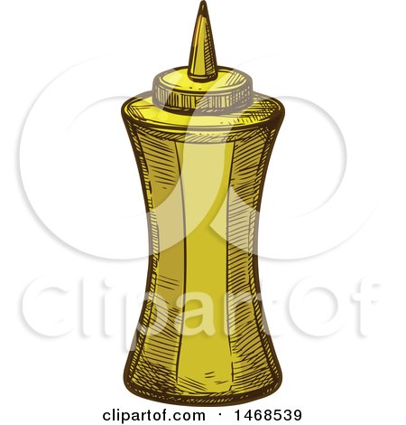 Clipart of a Sketched Bottle of Mustard - Royalty Free Vector Illustration by Vector Tradition SM
