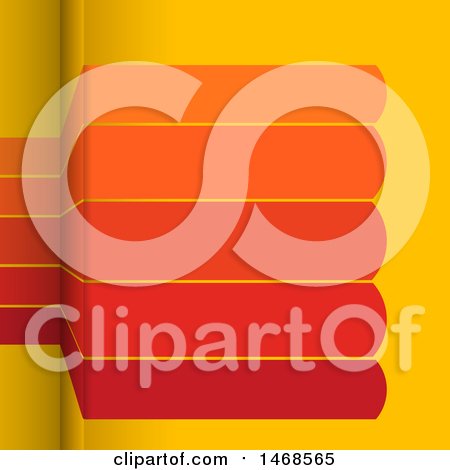 Clipart of Red Orange and Yellow Infographic Banner Stripes - Royalty Free Vector Illustration by elaineitalia