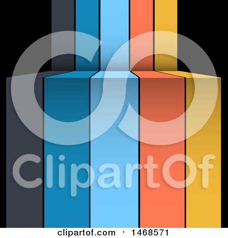 Clipart of Colorful Infographic Banner Stripes over Black - Royalty Free Vector Illustration by elaineitalia