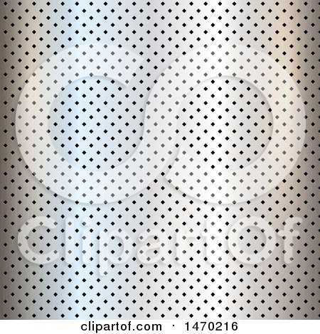 Clipart of a Silver Shiny Perforated Metal Texture - Royalty Free Vector Illustration by KJ Pargeter