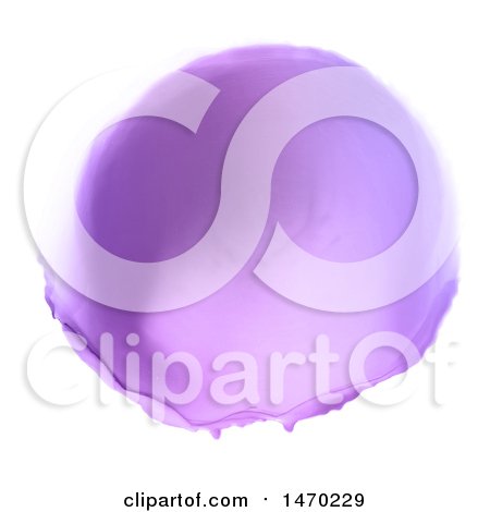 Clipart of a Purple Watercolor Circle on White - Royalty Free Vector Illustration by KJ Pargeter