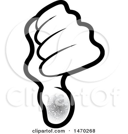 Clipart of a Human Hand with Thumb Print - Royalty Free Vector Illustration by Lal Perera