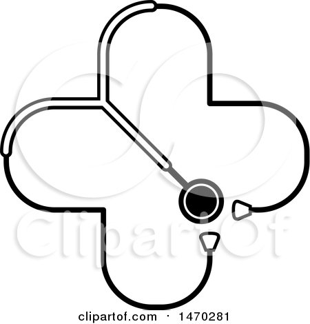 Clipart of a Stethoscope Forming a Cross - Royalty Free Vector Illustration by Lal Perera