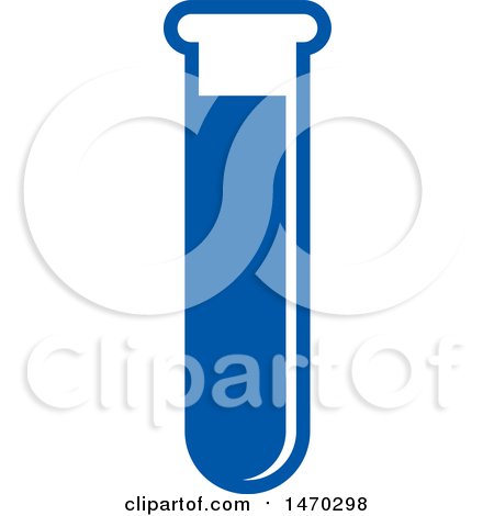 Clipart of a Blue Test Tube - Royalty Free Vector Illustration by Lal Perera