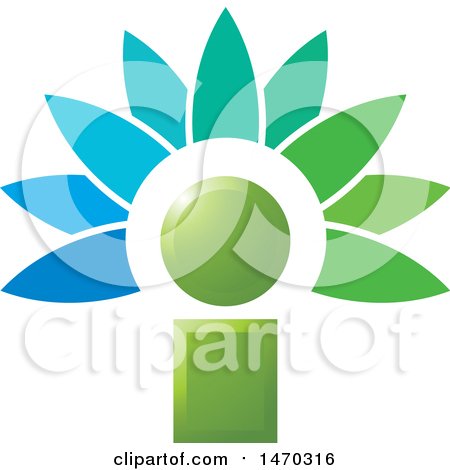 Clipart of a Letter I Flower - Royalty Free Vector Illustration by Lal Perera