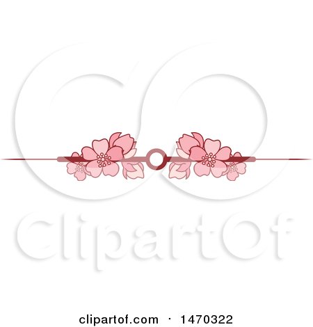 Clipart of a Pink Floral Blossom Border - Royalty Free Vector Illustration by Lal Perera