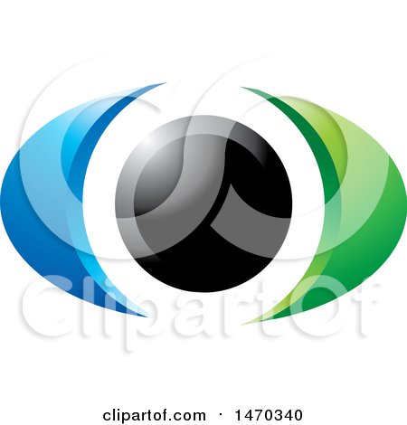 Clipart of a Blue Black and Green Eye - Royalty Free Vector Illustration by Lal Perera