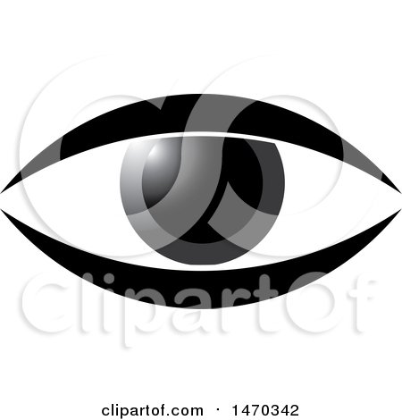 Clipart of a Grayscale Eye - Royalty Free Vector Illustration by Lal Perera