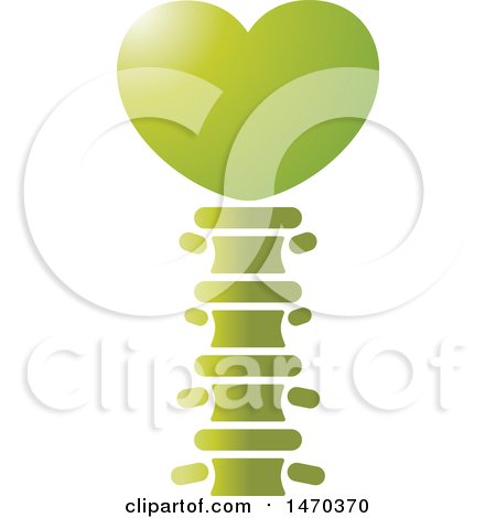 Clipart of a Gradient Green Spine with a Heart - Royalty Free Vector Illustration by Lal Perera