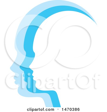 Clipart of Blue Profiled Faces - Royalty Free Vector Illustration by Lal Perera