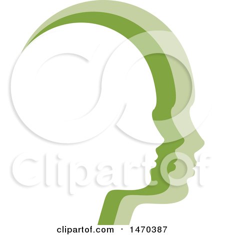 Clipart of Green Profiled Faces - Royalty Free Vector Illustration by Lal Perera