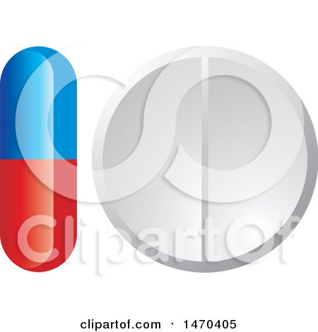 Clipart of a Pill and Tablet - Royalty Free Vector Illustration by Lal Perera