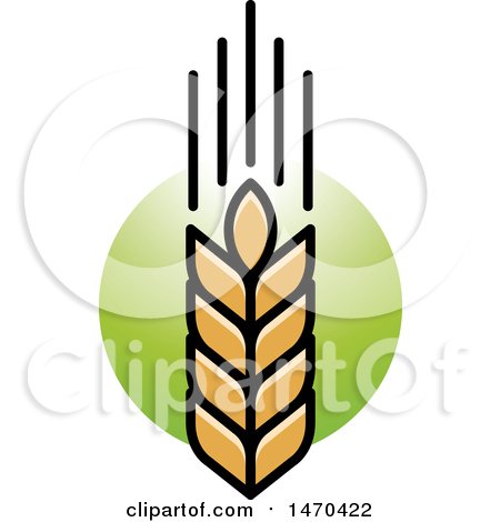 Clipart of a Wheat Stalk on Green - Royalty Free Vector Illustration by Lal Perera