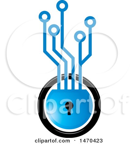 Clipart of a Circuit Board Key Hole - Royalty Free Vector Illustration by Lal Perera