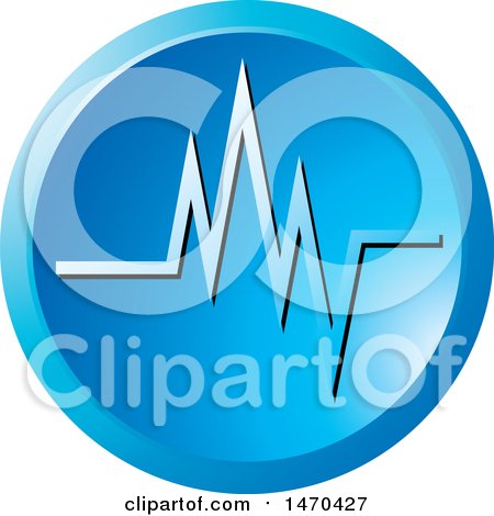 Clipart of a Round Blue Heartbeat Icon - Royalty Free Vector Illustration by Lal Perera