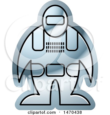 Clipart of a Silver Robot or Space Suit in Silver - Royalty Free Vector Illustration by Lal Perera