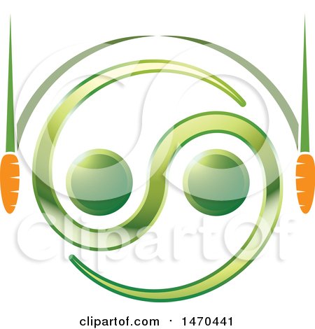 Clipart of a Green and Orange Abstract Zen Carrot Design - Royalty Free Vector Illustration by Lal Perera