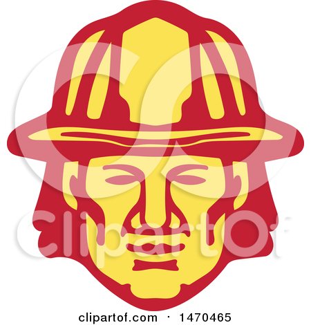 Retro Fireman Face by patrimonio