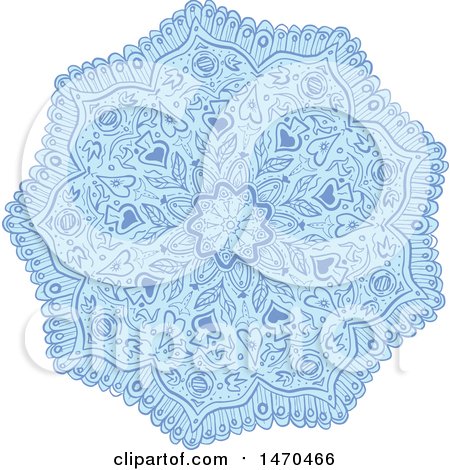 Clipart of a Blue Mandala - Royalty Free Vector Illustration by patrimonio