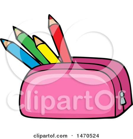 Clipart of a Pencil Pouch - Royalty Free Vector Illustration by visekart